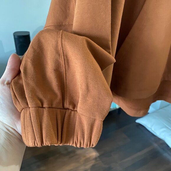 Knix Good To Go Oversized Half Zipper Hoodie in Caramel Brown Size XL - Picture 8 of 10